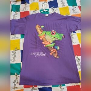 '90s Y2K purple frog shirt size medium